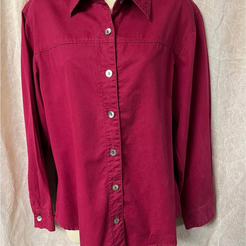 Monterey Bay cranberry Button Down Shirt with Dress Shirt Collar
